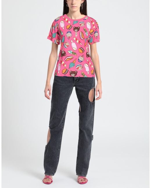 Moschino Pink Fuchsia T-Shirt Cotton, Elastane