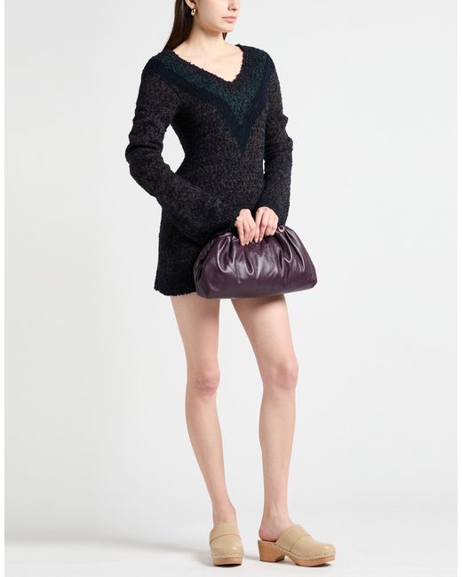 KNWLS Black Midnight Mini Dress Mohair Wool, Wool, Cotton, Nylon