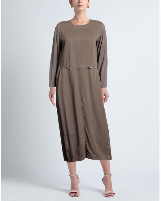 European Culture Brown Midi Dress