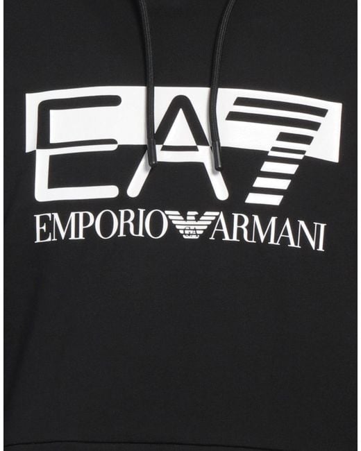 EA7 Black Sweatshirt Cotton, Elastane for men