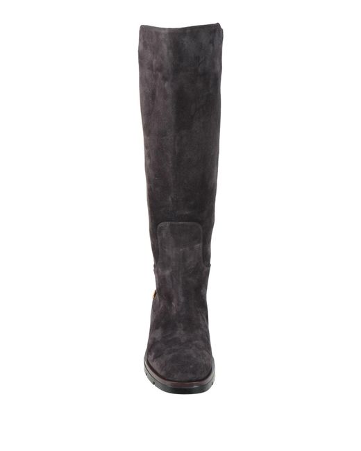 Tod's Black Charcoal Boot Leather