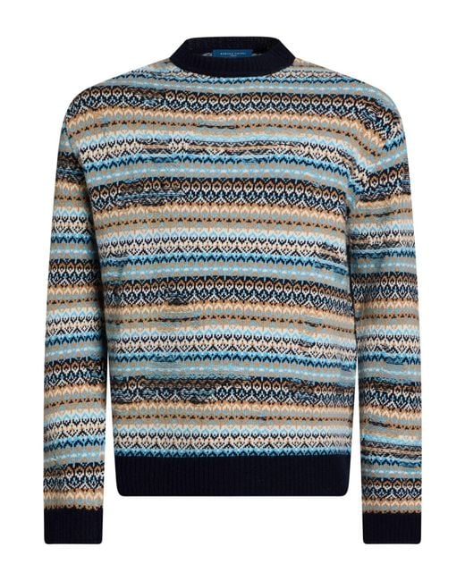 Daniele Fiesoli Blue Midnight Sweater Merino Wool for men