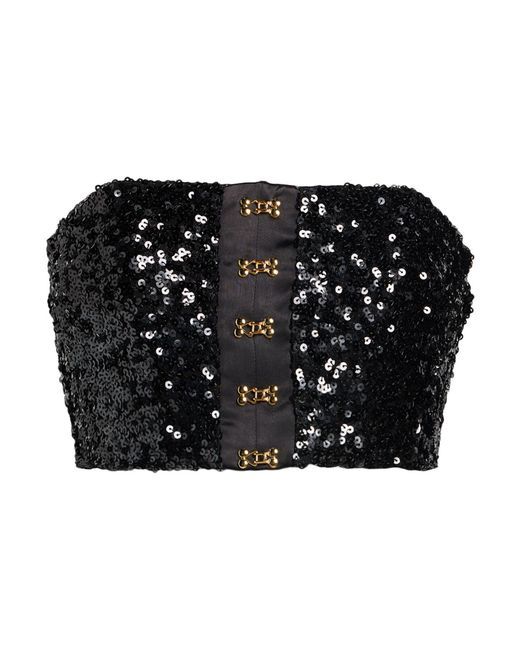Elisabetta Franchi Black Top Polyester, Elastane