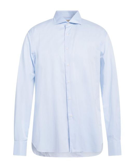Alessandro Gherardi Blue Soft Sky Shirt Cotton for men
