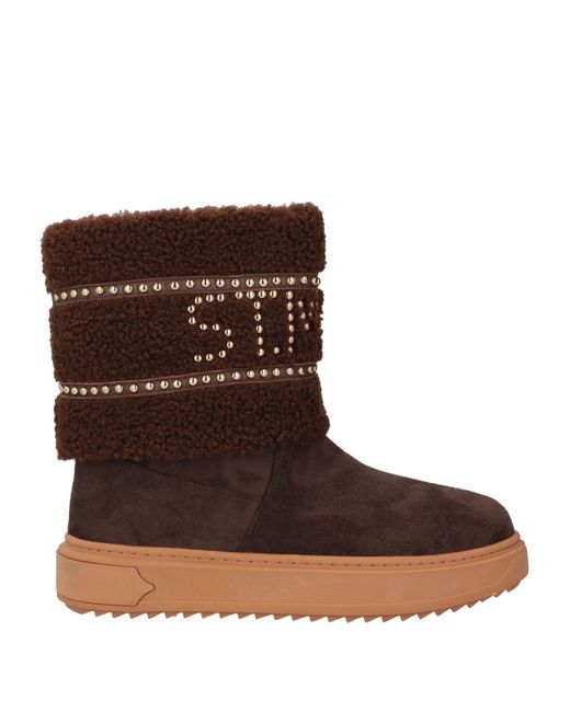 De Siena Brown Ankle Boots Textile Fibers
