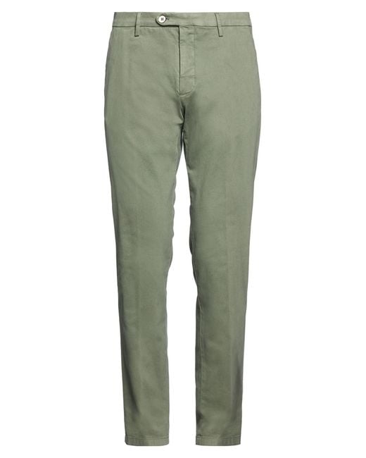 Michael Coal Green Pants Cotton, Elastane for men