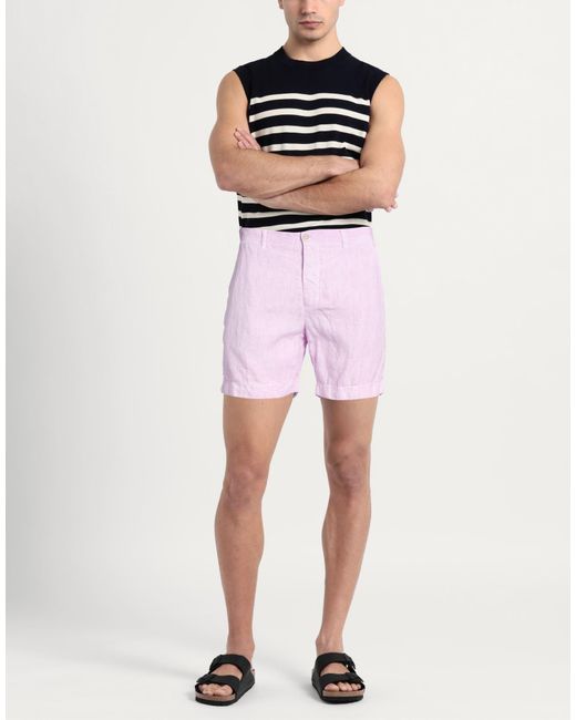 120% Lino Pink Shorts & Bermuda Shorts Linen for men
