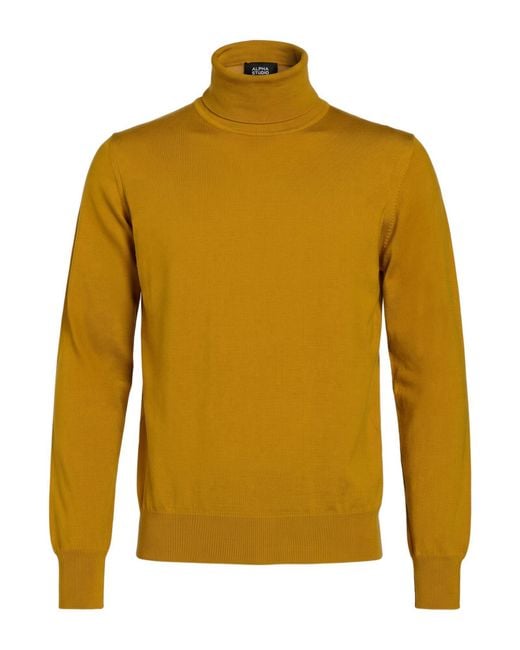 Col Roulé Alpha Studio pour homme en coloris Yellow