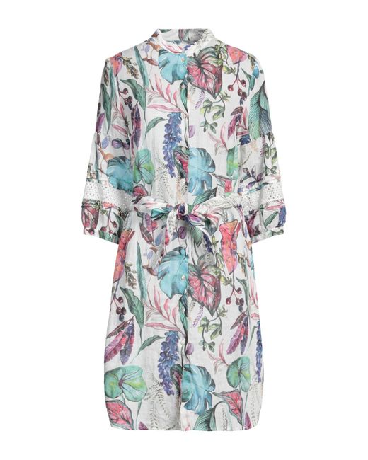 120% Lino White Midi Dress