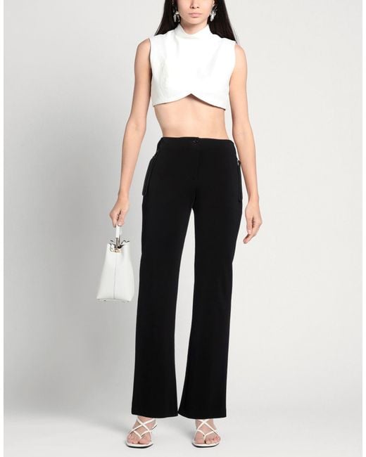 Pinko Black Pants Viscose, Nylon, Elastane