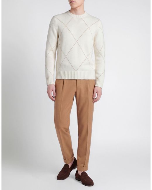 Gran Sasso White Sweater Virgin Wool, Viscose, Cashmere for men