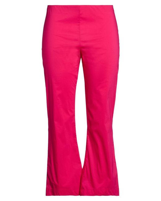 Liviana Conti Pink Fuchsia Pants Cotton, Polyamide, Elastane