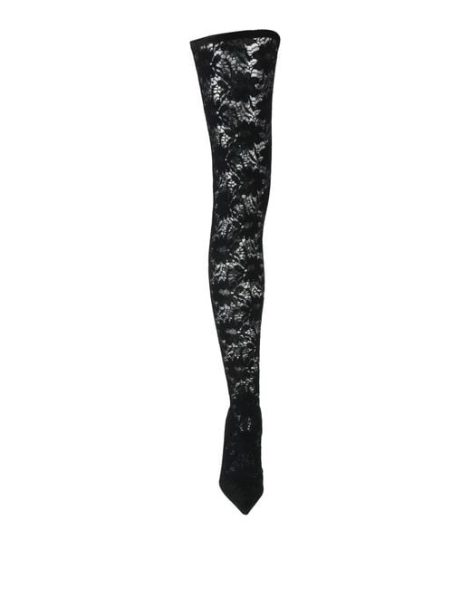 Dolce & Gabbana Black Boot Textile Fibers