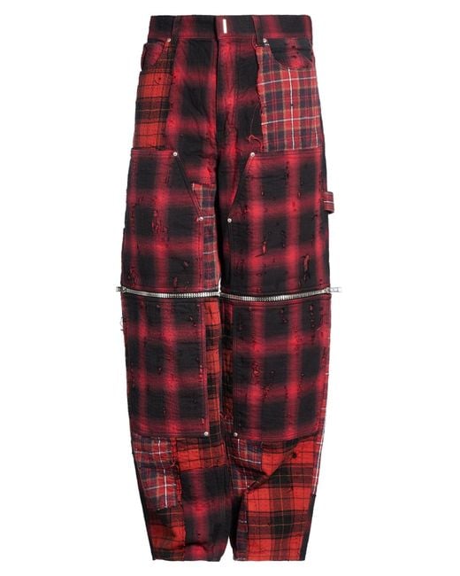 Givenchy Red Pants Cotton for men