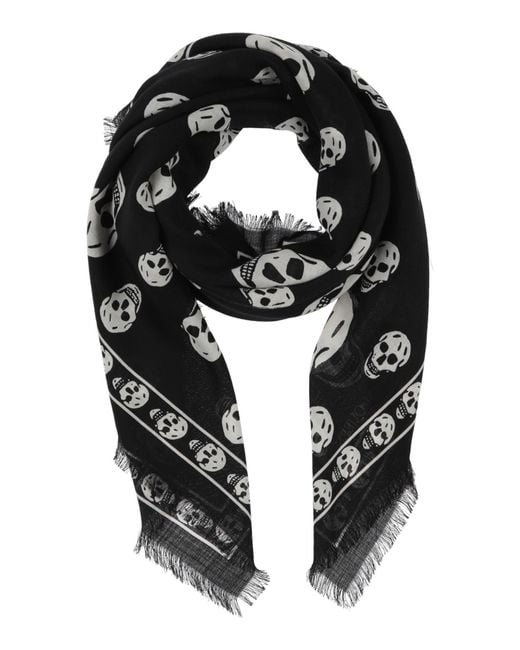 McQueen Black Scarf Wool