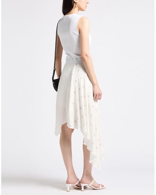 Givenchy White Midi Dress Silk, Polyester, Viscose, Polyamide