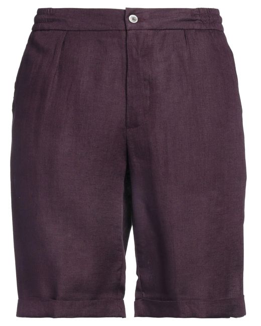 Alpha Studio Purple Shorts & Bermuda Shorts Linen for men