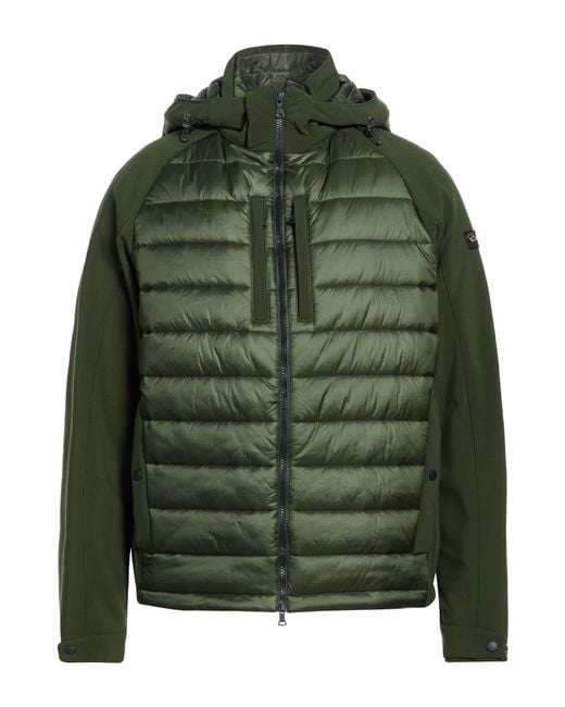 Paul & Shark Green Puffer Polyamide, Polyester, Elastane for men