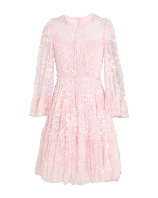 Needle & Thread Pink Mini Dress Polyester