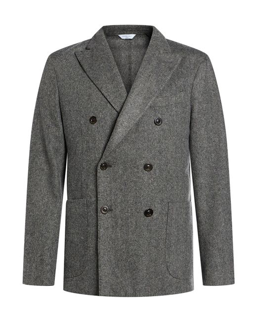 Boglioli Gray Blazer Wool, Polyamide for men
