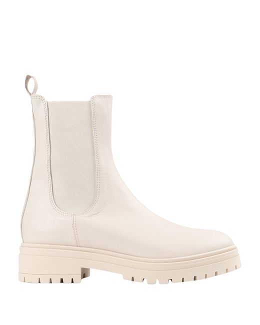 Bianca Di Natural Ivory Ankle Boots Calfskin
