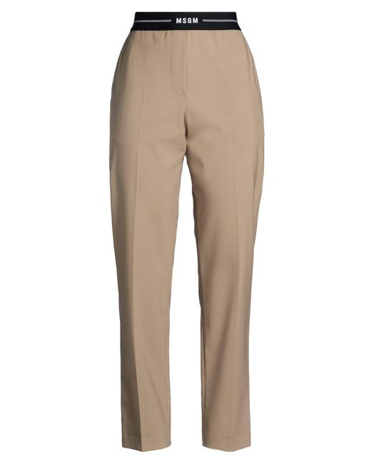 MSGM Natural Pants Virgin Wool, Elastane
