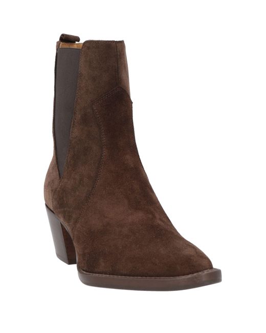 Anna F. Brown Ankle Boots Leather