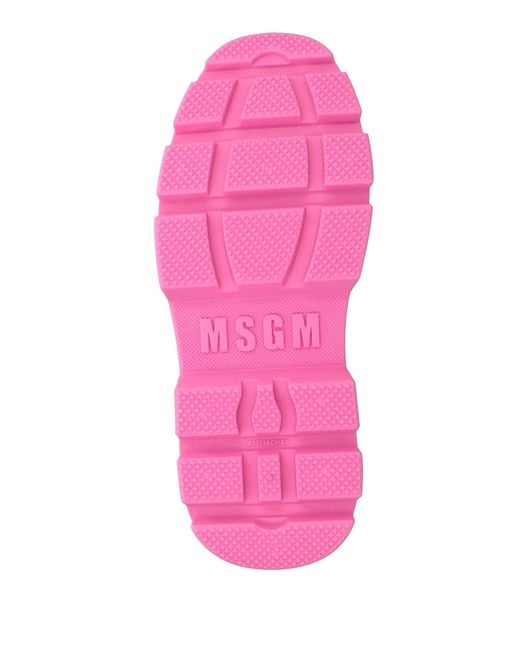 MSGM Pink Ankle Boots Rubber