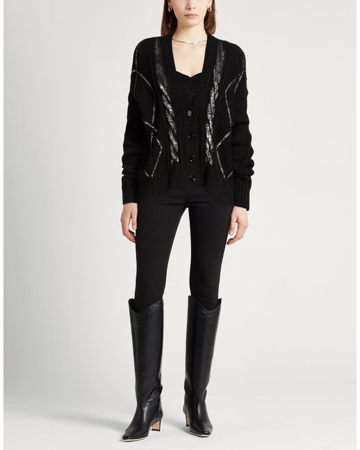 Paolo Pecora Black Cardigan Acrylic, Wool, Alpaca Wool, Viscose