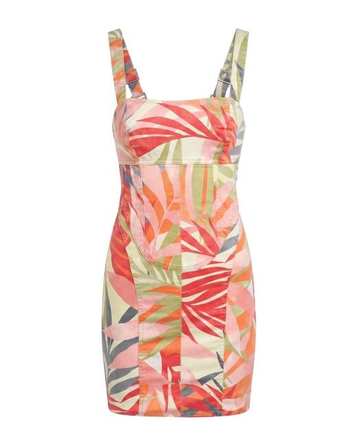 Guess Red Mini Dress Lyocell, Cotton, Elastomultiester, Elastane