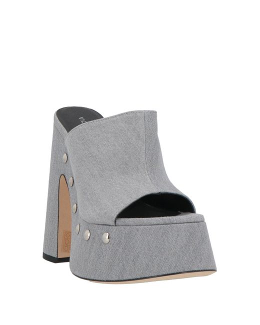 Vic Matié Gray Sandals Textile Fibers