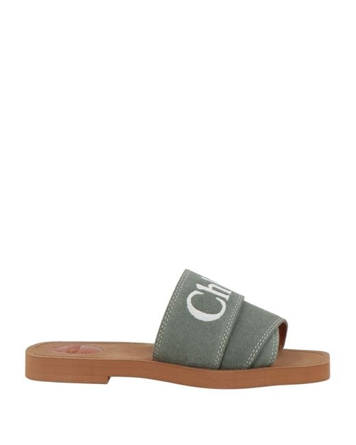 Chloé Green Sandals Textile Fibers