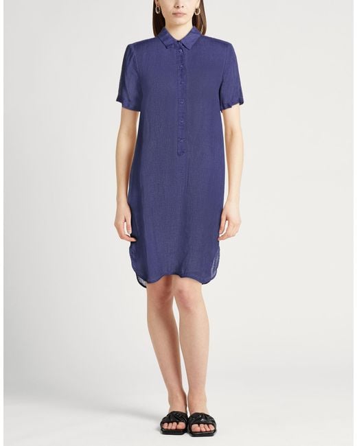120% Lino Blue Midi Dresses