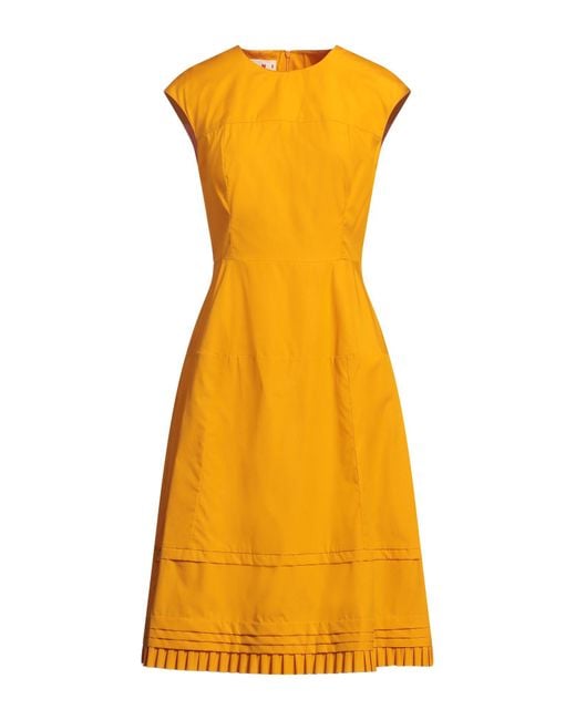 Marni Yellow Midi Dress Cotton