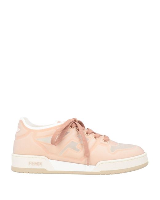 Fendi Pink Match Sneakers In Lycra® And White Micromesh