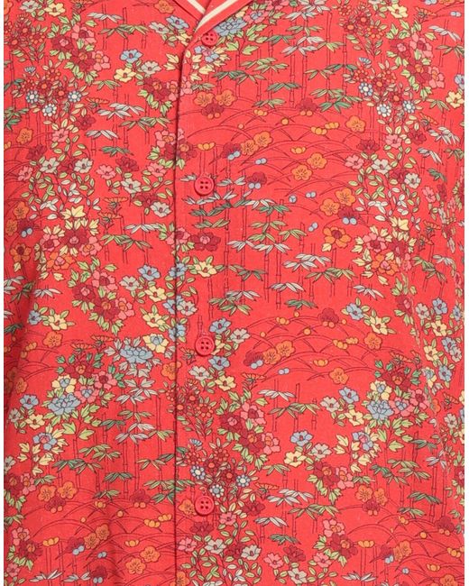 Orlebar Brown Red Shirt Viscose, Linen for men