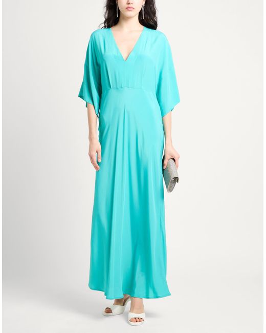 Ottod'Ame Blue Maxi Dress Acetate, Silk