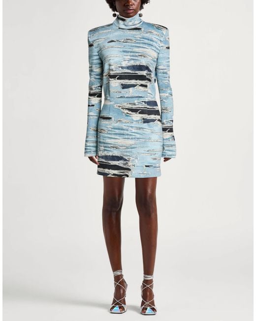 John Richmond Blue Light Mini Dress Polyester, Elastane
