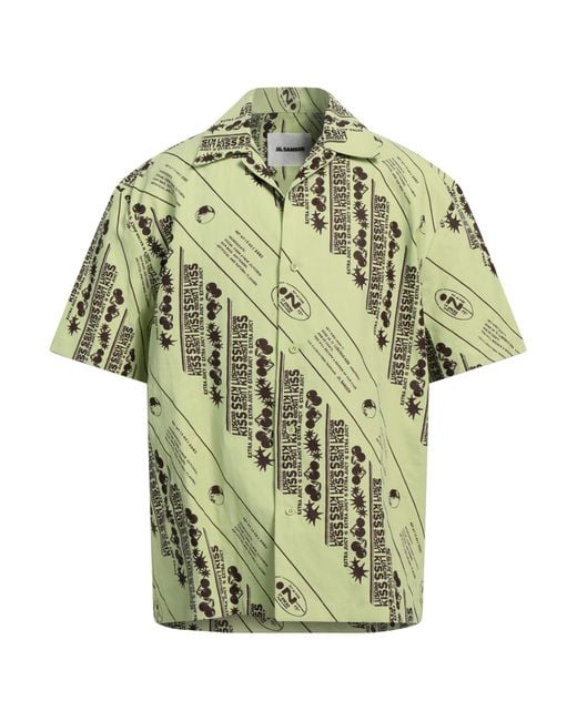 Jil Sander Green Shirt Linen for men