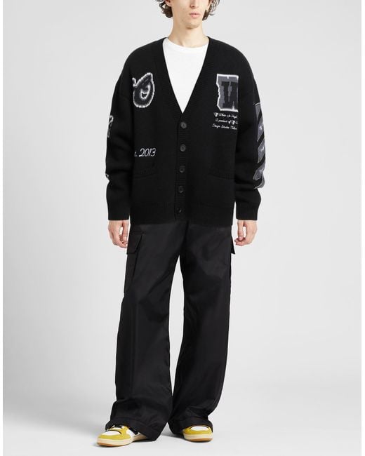 Off-White c/o Virgil Abloh Black Cardigan Cotton, Wool, Polyamide for men