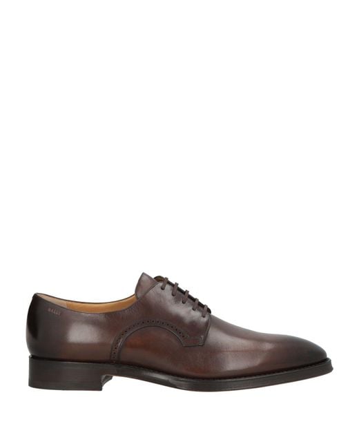 Bally Brown Scribe Lace-Up Shoes Calfskin for men