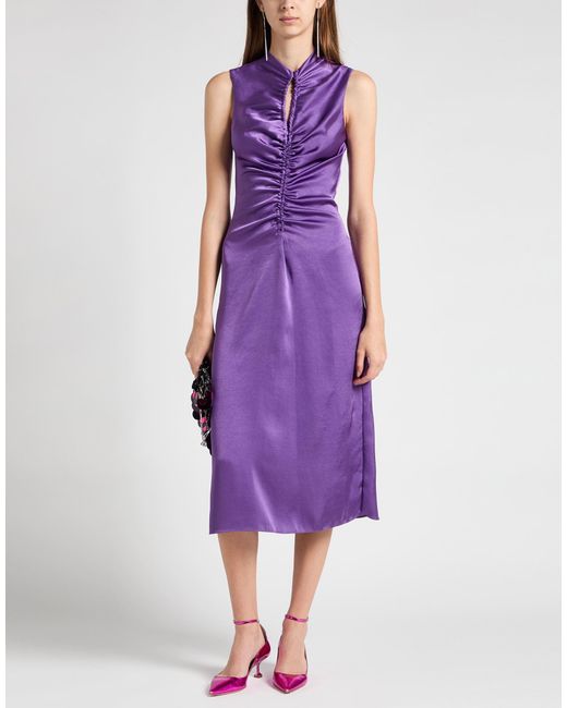 Sandro Purple Midi Dress Polyester