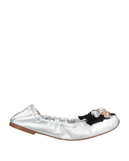 Casadei White Ballet Flats