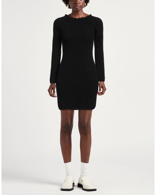 Semicouture Black Mini Dress Wool, Polyamide