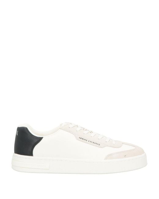 ARMANI EXCHANGE Natural Light Sneakers Polyester, Polyurethane, Cow Leather for men