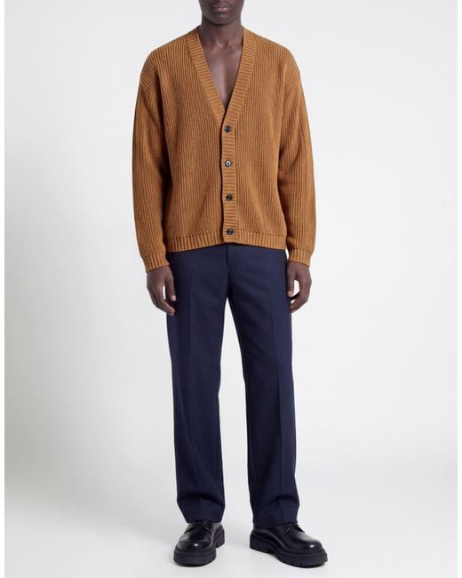 Alpha Studio Brown Cardigan Merino Wool for men