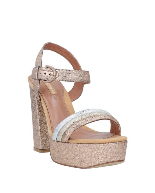 Luciano Barachini White Sandals Leather, Textile Fibers