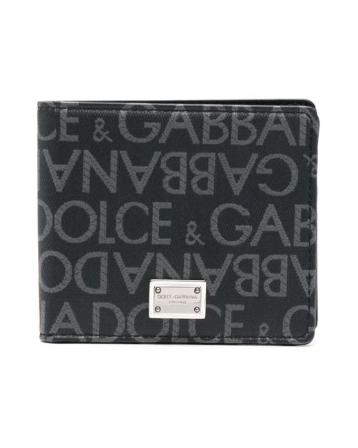 Dolce & Gabbana Portemonnaie aus Logo-Jacquard in Gray für Herren