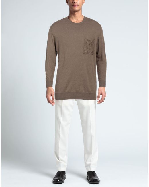 Grifoni Brown Dove Sweater Linen, Cotton for men