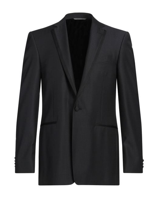 Canali Black Blazer Virgin Wool for men